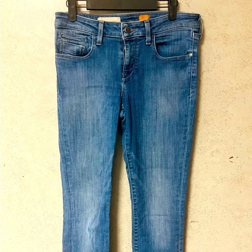 ANTHROPOLOGY PILCRO IN  THE LETTERPRESS 29 WOMENS LIGHT BLUE STRETCH COTTON JEAN